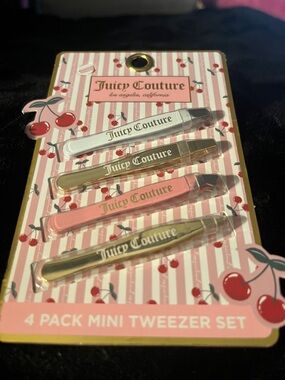 Juicy Couture Metallic Pink, Gold & Silver 4-Pack Mini Tweezer Set